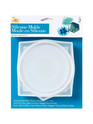 Mod Podge kalup silikonski Silicon Molds komplet (3kos) - podstavki (Coasters)