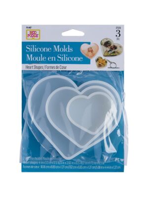 Mod Podge kalup silikonski Silicon Molds komplet (3kos) - srce (Hearts)